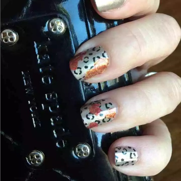 *Retired* Color Street: Catitude Problem | Gold Leopard Print Rosettes Red - Picture 6 of 10